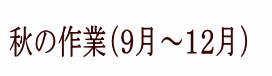 秋の作業（９月～１２月）