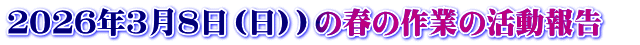 ２０２６年３月８日（日））の春の作業の活動報告　
